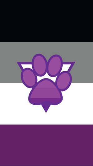 Purple Animal Paw In Asexual Flag Wallpaper