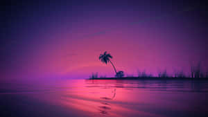 Purple Beach With A Cool Landscape Wallpaper