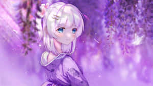 Purple_ Blossom_ Anime_ Girl.jpg Wallpaper