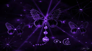 Purple Butterfly Outline Wallpaper