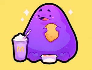 Purple Character Mc Donalds Treats Wallpaper