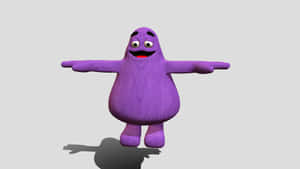 Purple Character Smiling3 D Render Wallpaper