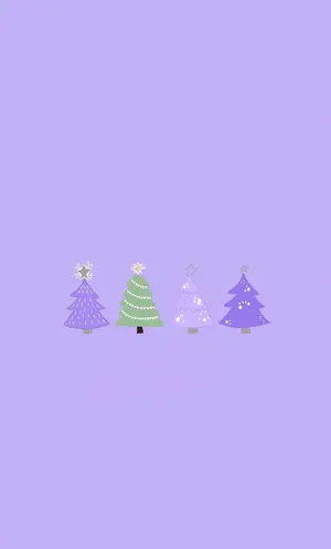 Purple Christmas Trees Wallpaper