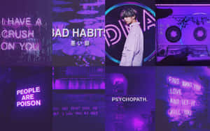 Purple Collage Aesthetics Computer Wallpaper