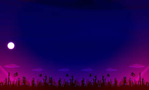 Purple Futuristic City Vector Art Wallpaper