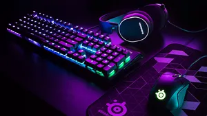 Purple Gaming Pc Set-up Desktop Wallpaper