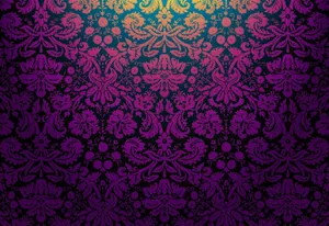 Purple Gothic Floral Pattern Art Wallpaper