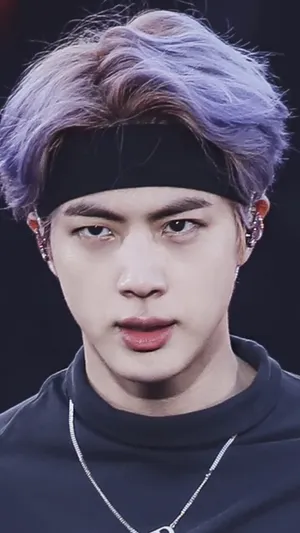 Purple-haired Bts Jin Wallpaper