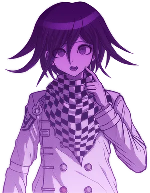 Purple Kokichi Ouma On White Wallpaper