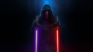 Purple Lightsaber And Red Lightsaber Wallpaper