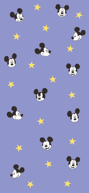 Purple Mickey Mouse Disney Pattern Wallpaper