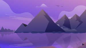 Purple Mountain Aesthetic Wallpaper