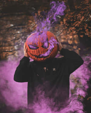 Purple Neon Halloween Smoke Wallpaper