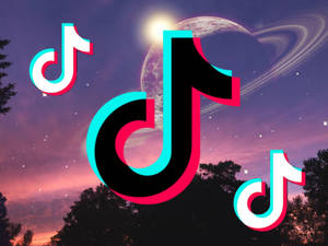 Purple Night Sky Tiktok Design Wallpaper