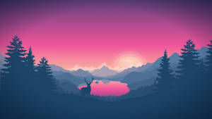 Purple Sky Minimalist Nature Wallpaper