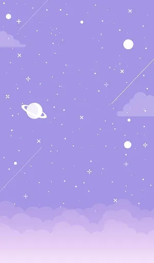 Purple Space Scene Illustration Wallpaper