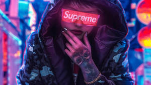 Purple Supreme Girl Tattoo Wallpaper