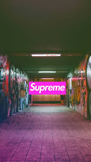 Purple Supreme Graffiti Wallpaper