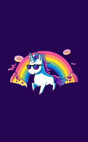 Purple Unicorn Wearing Sunglasses Wallpaper