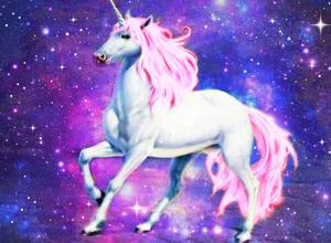 Purple Unicorn With Pink Mane Wallpaper