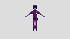 Purple Uniform Character Illustration Wallpaper
