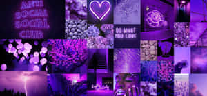 Purple Wall Collage Aesthetics Computer Wallpaper