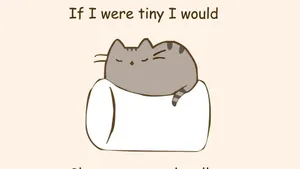 Pusheen On Marshmallow Wallpaper