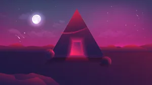 Pyramid Of The Moon Fantasy Purple Wallpaper
