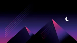 Pyramid Of The Moon Retro Wave Wallpaper