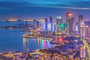 Qingdao China At Night Wallpaper