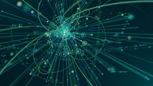 Quantum Particle Collision In High Energy Physics Wallpaper