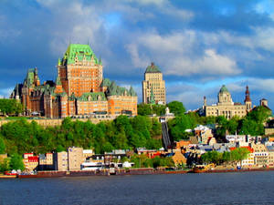 Quebec City Castle Trees Wallpaper