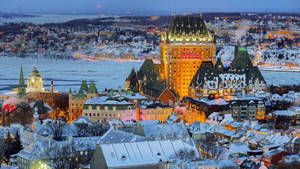 Quebec City Snow Lake Wallpaper