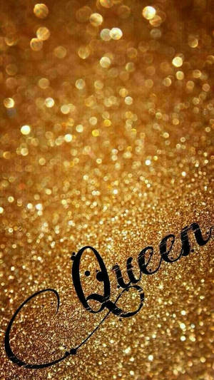 Queen On Gold Glitter Wallpaper