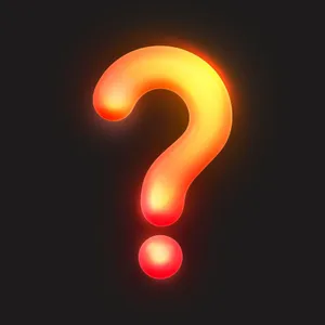 Question Mark Neon Orange 3d Digital Art Wallpaper