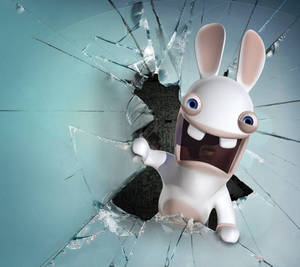 Rabbids Invasion Cracked Screen Wallpaper