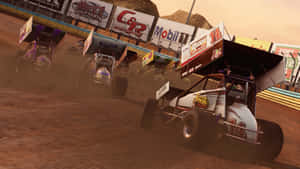 Race Into The Night: Sprint Car Racing Underthe Stars Wallpaper