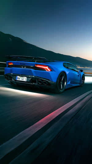 Racing Blue Lamborghini Iphone Wallpaper