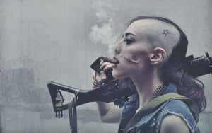 Rad Tank Girl Smoking Cosplay Wallpaper