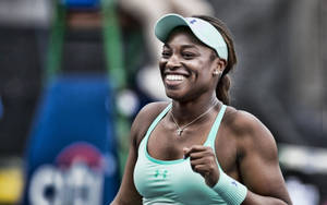 Radiant Sloane Stephens In Green Outfit Wallpaper