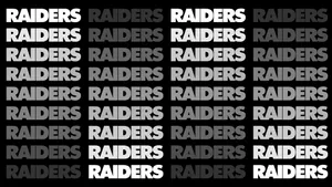 Raiders Text Pattern Blackand White Wallpaper