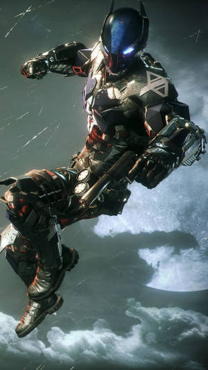 Rain Pouring On Batman Arkham Knight Iphone Wallpaper