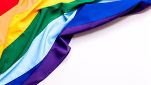 Rainbow Flag On White Background Wallpaper