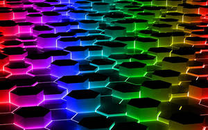 Rainbow Hexagon Led Light Wallpaper