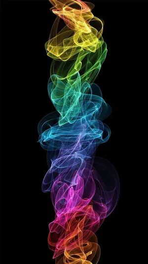Rainbow Smoke On Black Background Wallpaper