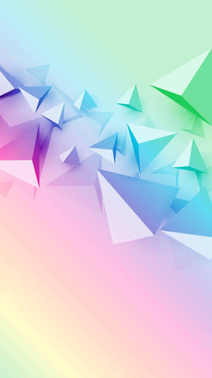 Rainbow Triangles Bright Background Wallpaper