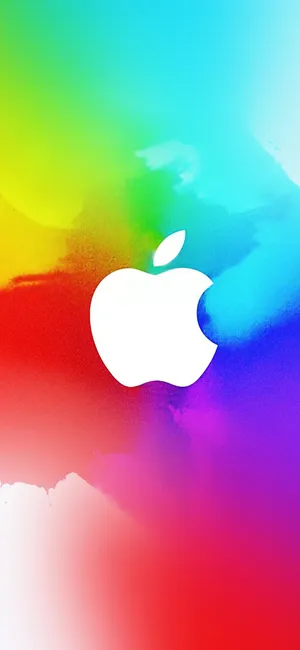 Rainbow White Apple Logo Iphone Wallpaper