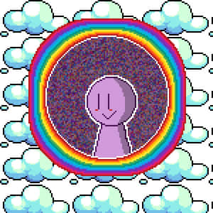 Random Pfp Rainbow With Clouds Wallpaper