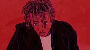 Rapper Juice Wrld 999 Red Poster Wallpaper