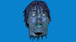 Rapper Juice Wrld Cartoon Face Wallpaper